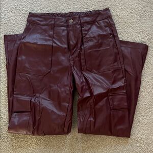Wild Fable Burgundy Faux Leather Pants
